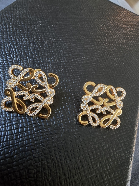 Loewe Jewelry - Loewe 18kgp Loewe Gold Crystal Filigree Earrings - Women Jewelry